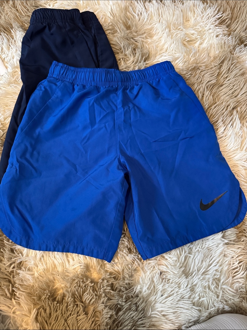 Nike Kids Dri-Fit 7 Small Athletic Shorts Pack — Navy, Royal Blue, Khaki, Aqua - Picture 8 of 11